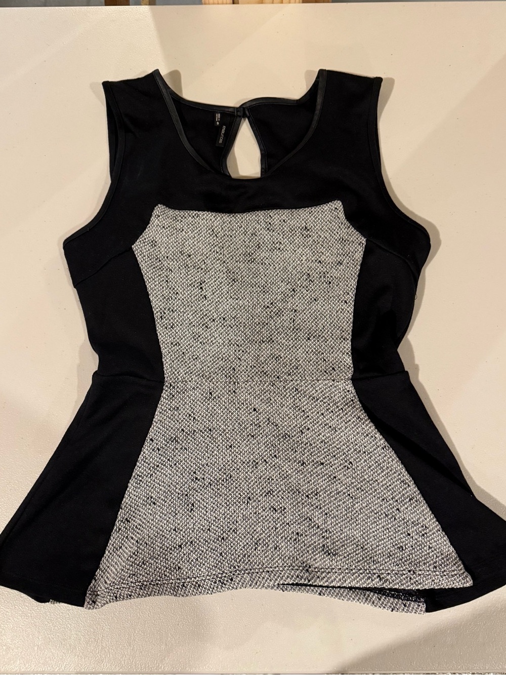 Maurices Black Tank with Heathered Gray Front Panel